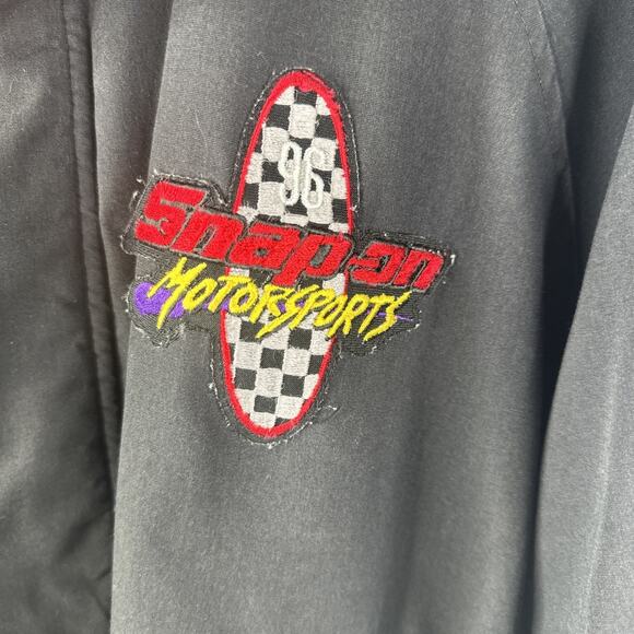 Vintage 90’s Swingster Mens Large Snap-On Racing Black Red Jacket US Racing - Picture 2 of 9